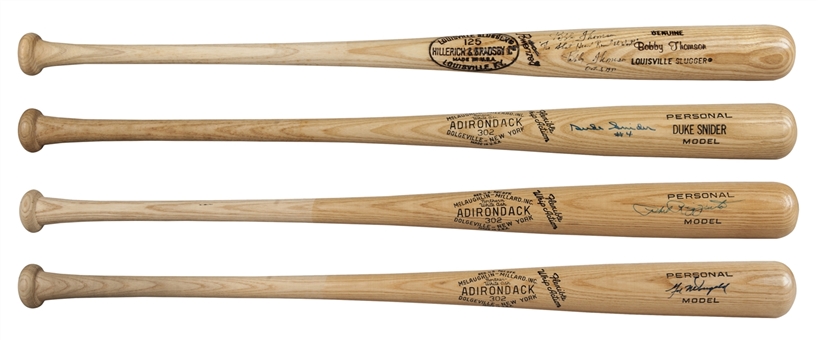 Stars and Hall of Famers Signed Bats Trio (4 Different) Including Rizzuto and Snider - (PSA/DNA & JSA)